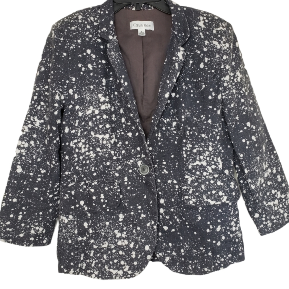 Calvin Klein Foral Blue Jacket. Size 4